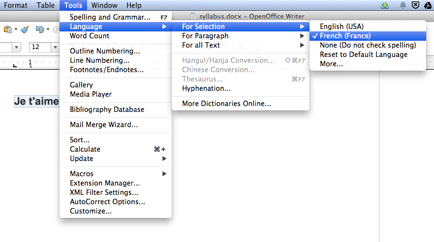 find word menu on word 2013 for mac